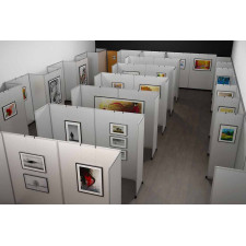 Mobile Trennwand mit Ecke