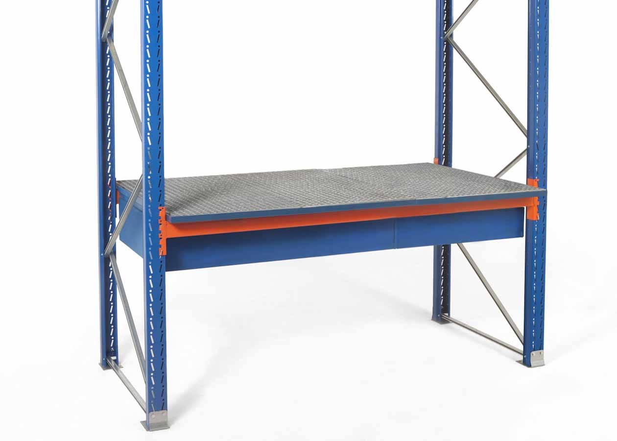 Containment pallet for storage rack