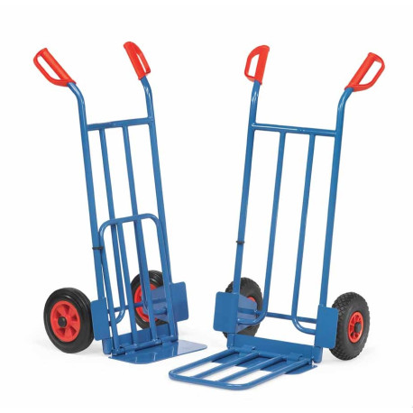 Hand truck with folding toe plate