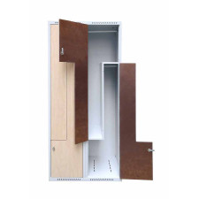 Office locker with L-shaped doors