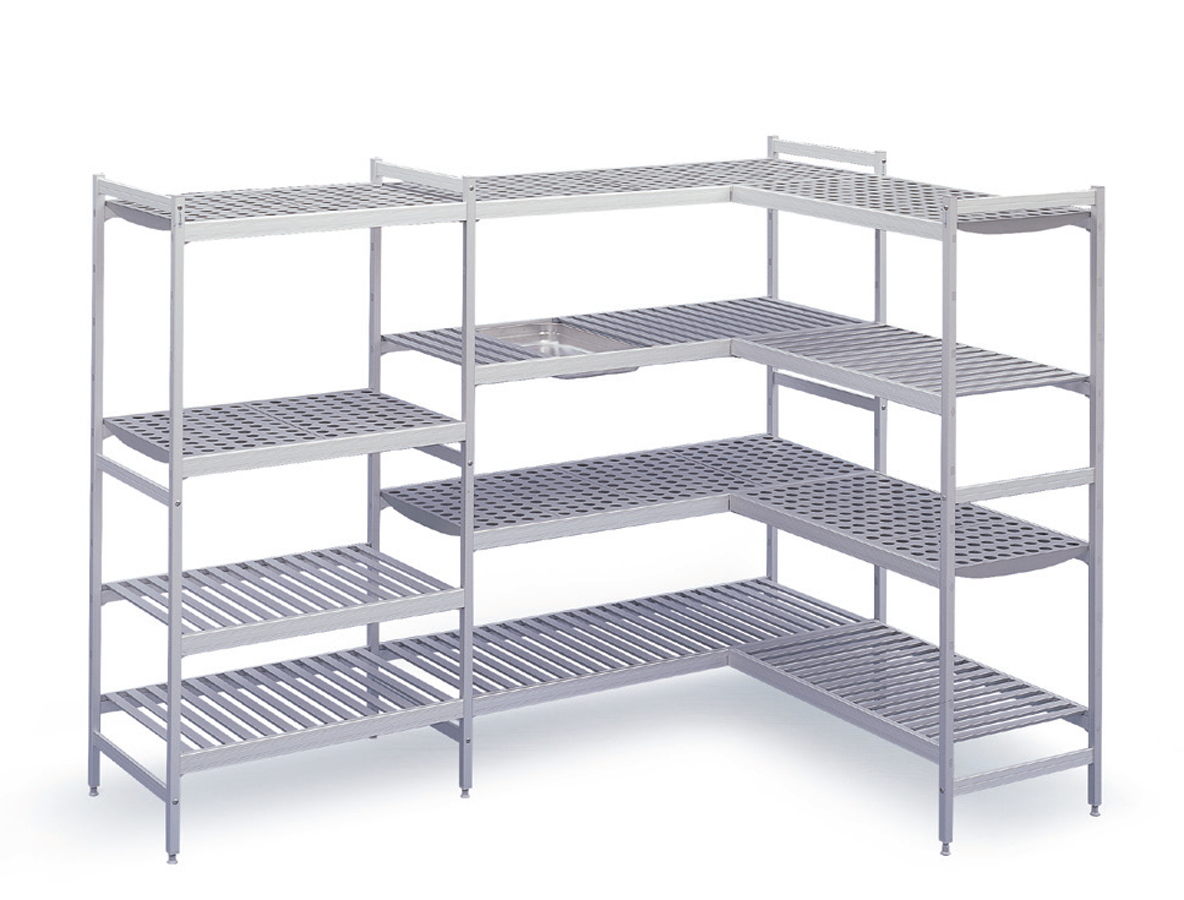 Shelving with tubular Duralinox shelves