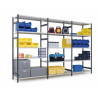 Shelving with galvanised or painted Actilone shelves