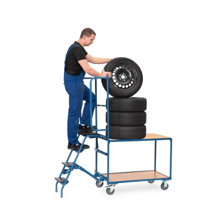 Chariot pneumatiques - marchepied et support sécurité