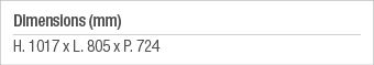 Dimensions (mm) H  1017 x L  805 x P  724
