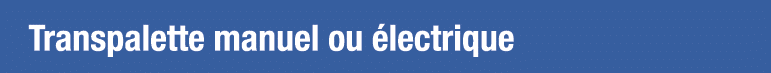 Transpalette manuel ou électrique