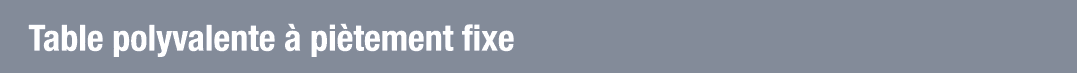 Table polyvalente à piètement fixe