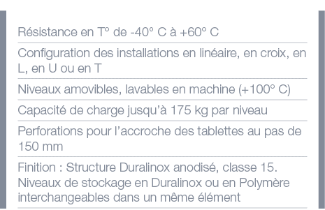 Résistance en T  de -40  C à +60  C Configuration des installations en linéaire, en croix, en L, en U ou en T Niveaux   