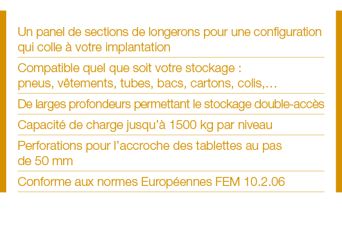 Un panel de sections de longerons pour une configuration qui colle à votre implantation Compatible quel que soit votr   