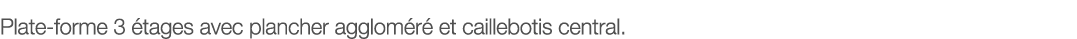 Plate-forme 3 étages avec plancher aggloméré et caillebotis central 