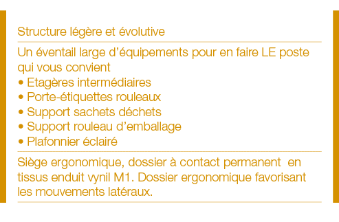 Structure légère et évolutive Un éventail large d équipements pour en faire LE poste qui vous convient   Etagères int   