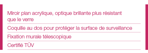 Miroir plan acrylique, optique brillante plus résistant que le verre Coquille au dos pour protéger la surface de surv   