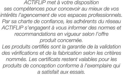 ACTIFLIP met à votre disposition ses compétences pour concevoir au mieux de vos intérêts l agencement de vos espaces    