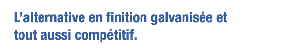 L alternative en finition galvanisée et tout aussi compétitif 