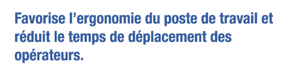 Favorise l ergonomie du poste de travail et réduit le temps de déplacement des opérateurs 